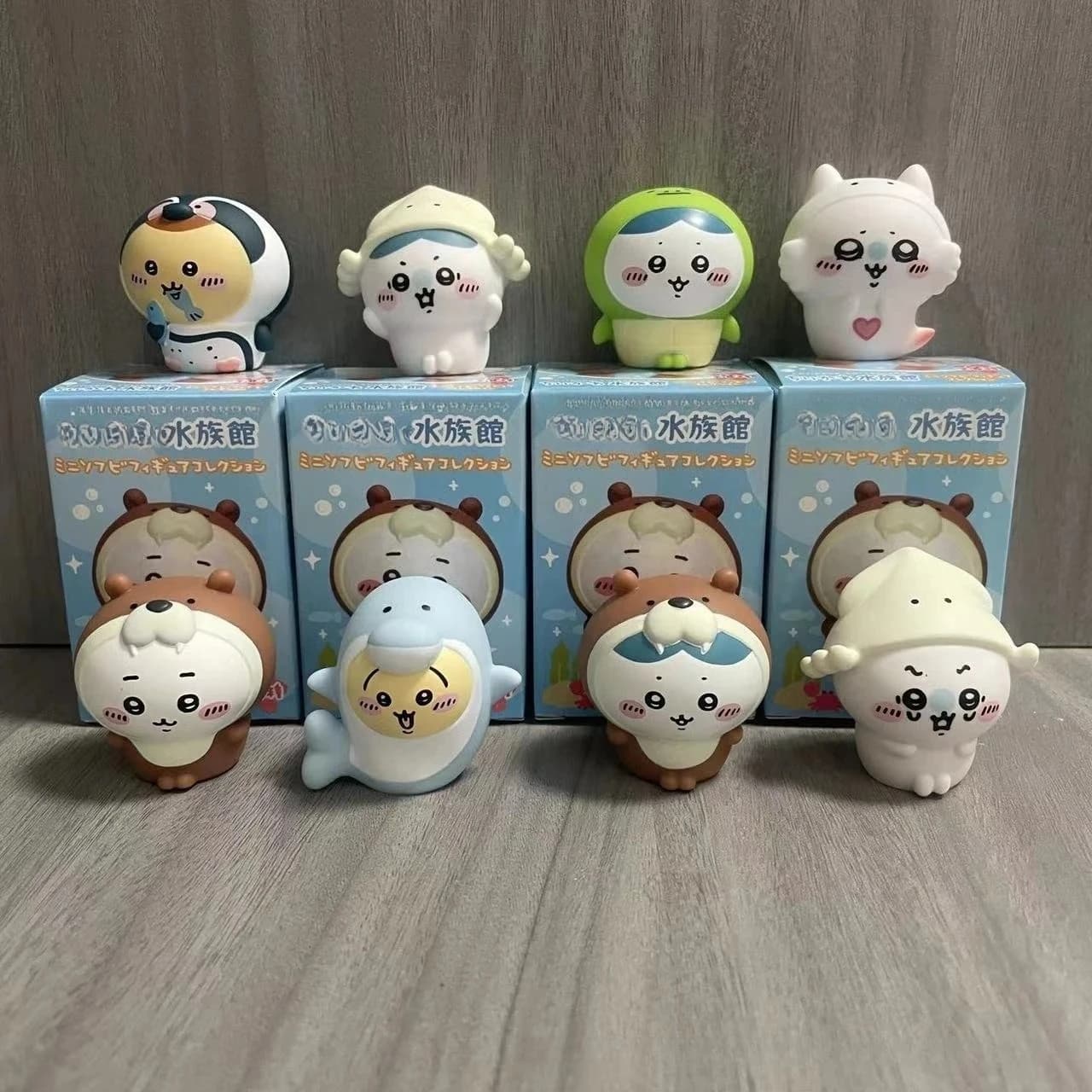 Kawaii Chiikawas Aquarium Blind Box Figures: Set da Collezione di Statuette in Resina a Tema Vita Marina per i Fan