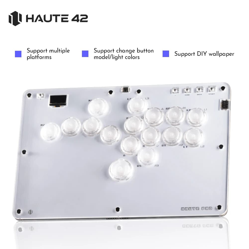 Haute42- COSMOX Controller Senza Leva per Giochi Arcade di Combattimento per PC/PS3/PS4/PS5 XBOX Switch Steam Stick Tastiera e Bordo Pulsanti