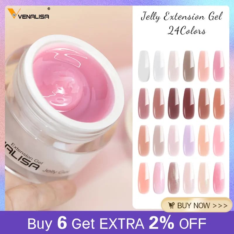 VENALISA 50ml Gel gelatina Trasparente Nude Rosa Gel mimetico Nail Extend UV LED Poly Gel per unghie Nail Art Manicure Gel acrilico