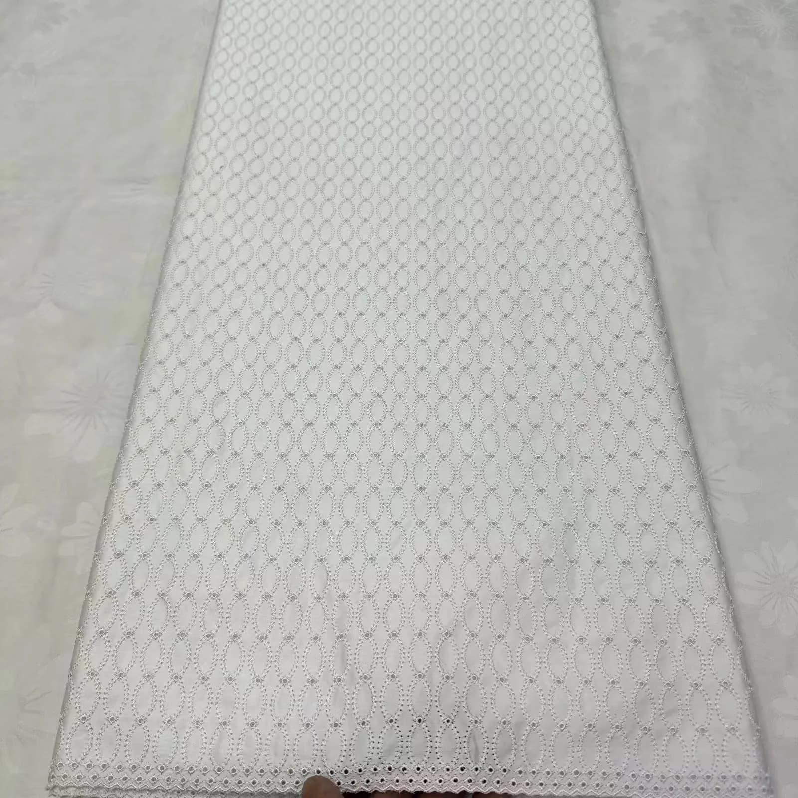 Newest African Cotton Dry Lace Swiss Voile Lace Fabric Luxury White Color Swiss Cotton Lace For African Man's Clothes Outfits