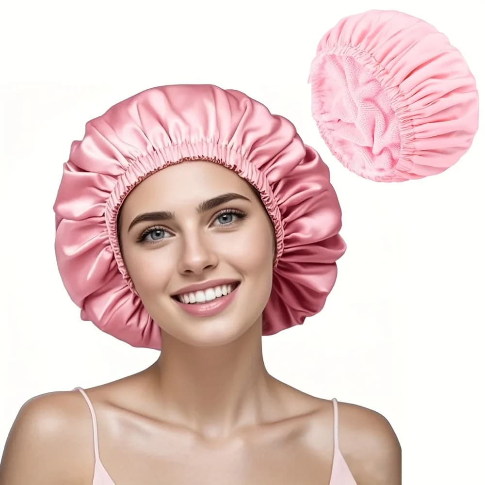 Reusable shower head with dry hair function, suitable for woman, microfiber towel, silky satin surface, 100% waterproof, s