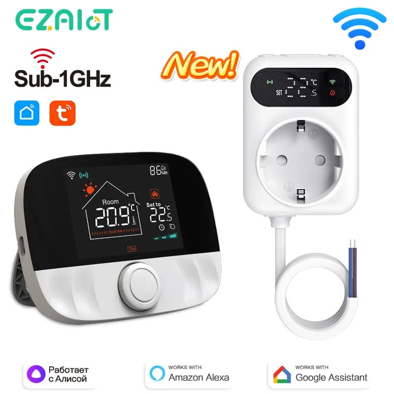 Tuya WiFi Thermostat Intelligent Water Gas Heater RF433 Wireless Temperature Controller Hold Receiver Voice Alexa Google Home Alice