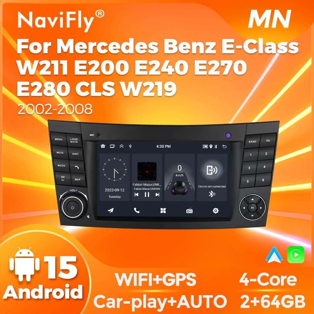 Navifly Android 15 Wireless CarPlay Android Auto For Mercedes Benz E-class W211 E200 E220 E300 E350 E240 E270 CLS CLASS W219