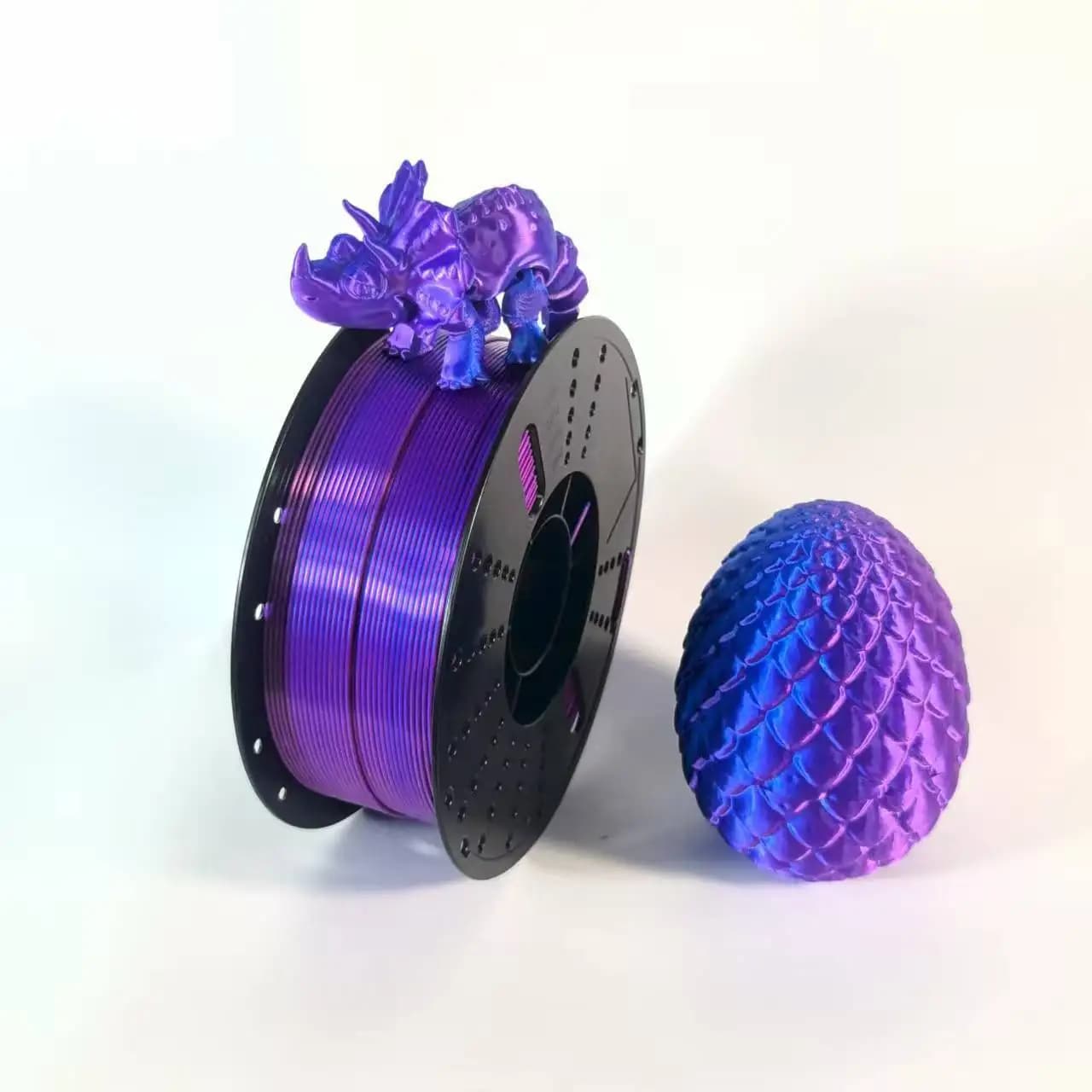 Filament PLA Silk 1.75mm Bicolor Blue Purple 1KG, Polished Filament for 3D Printer, Dimensional Accuracy +/- 0.05mm, 250m Coil
