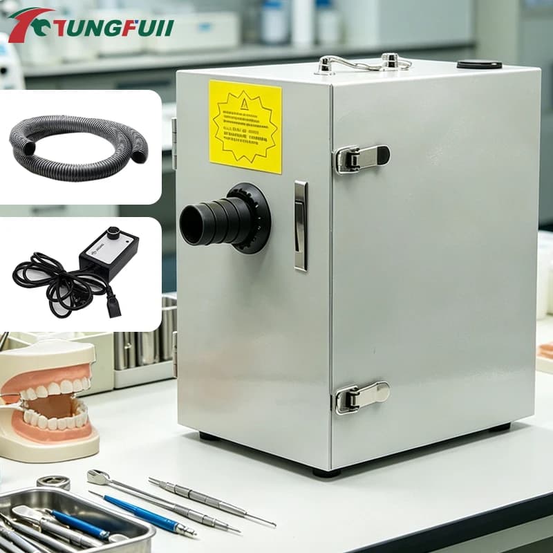 Aspiratore per Laboratorio Odontotecnico, Potente Aspirazione per Lucidatura Dentale, Collettore di Polvere a Foro Singolo/Doppio, 110V 220V