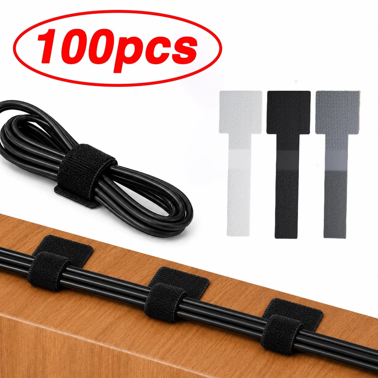 Cable Ties Reusable Straps Velcros Hook and Loop Self-Adhesive for Home Cord Holder Adjustable Storage Desktop Organiser Manager