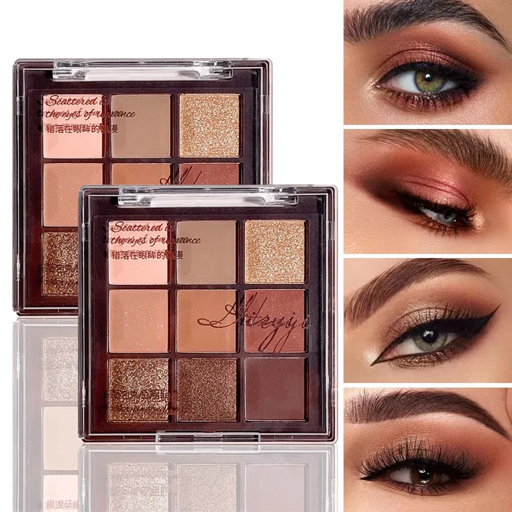Palette Ombretti Cioccolato 9 Colori Mocha Chocolate Opachi e Shimmer, Altamente Pigmentati, Impermeabili e a Lunga Durata per il Trucco