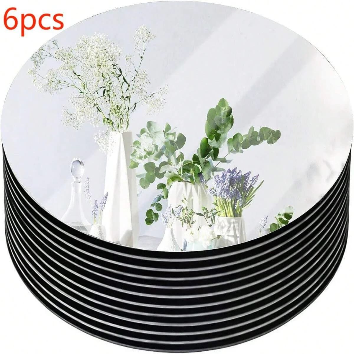 6 pezzi specchi rotondi in acrilico per centrotavola specchi circolari targhe per candele per centrotavola da tavolo da matrimonio da parete vassoio specchio rotondo