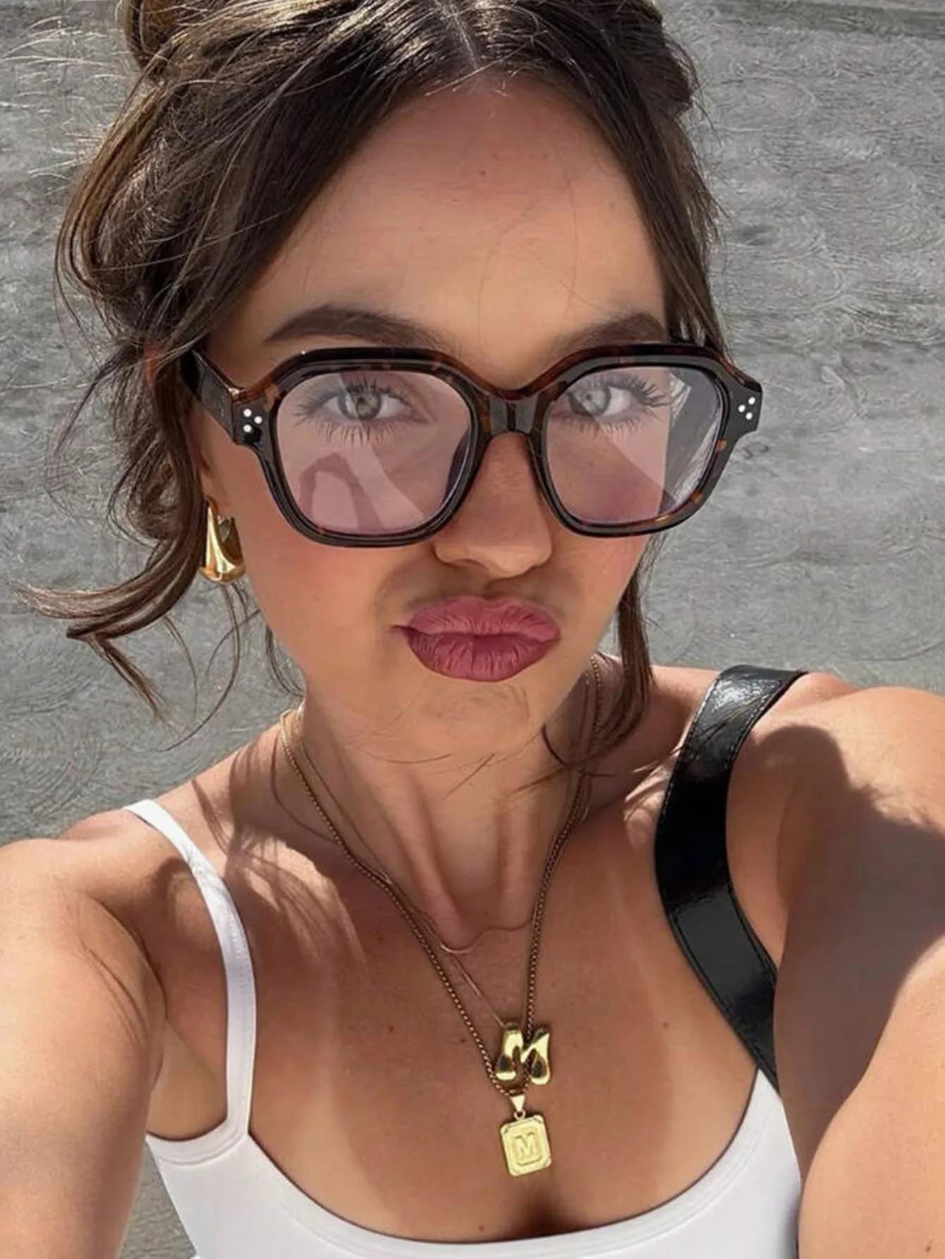 Occhiali Anti Luce Blu con Montatura Quadrata Effetto Tartaruga, Lenti Trasparenti, Occhiali da Computer, Montature alla Moda per Donne