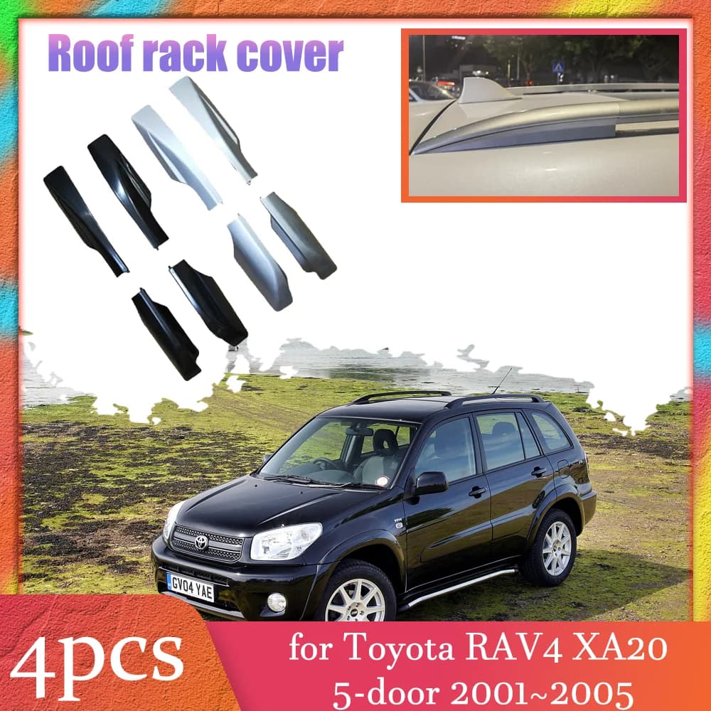 Auto Portapacchi Copertura per Toyota RAV4 XA20 5 porte 2001 ~ 2005 2002 2003 Barra Bagagli Parte Rail End Borsette Cap Trim Borsette Accessori