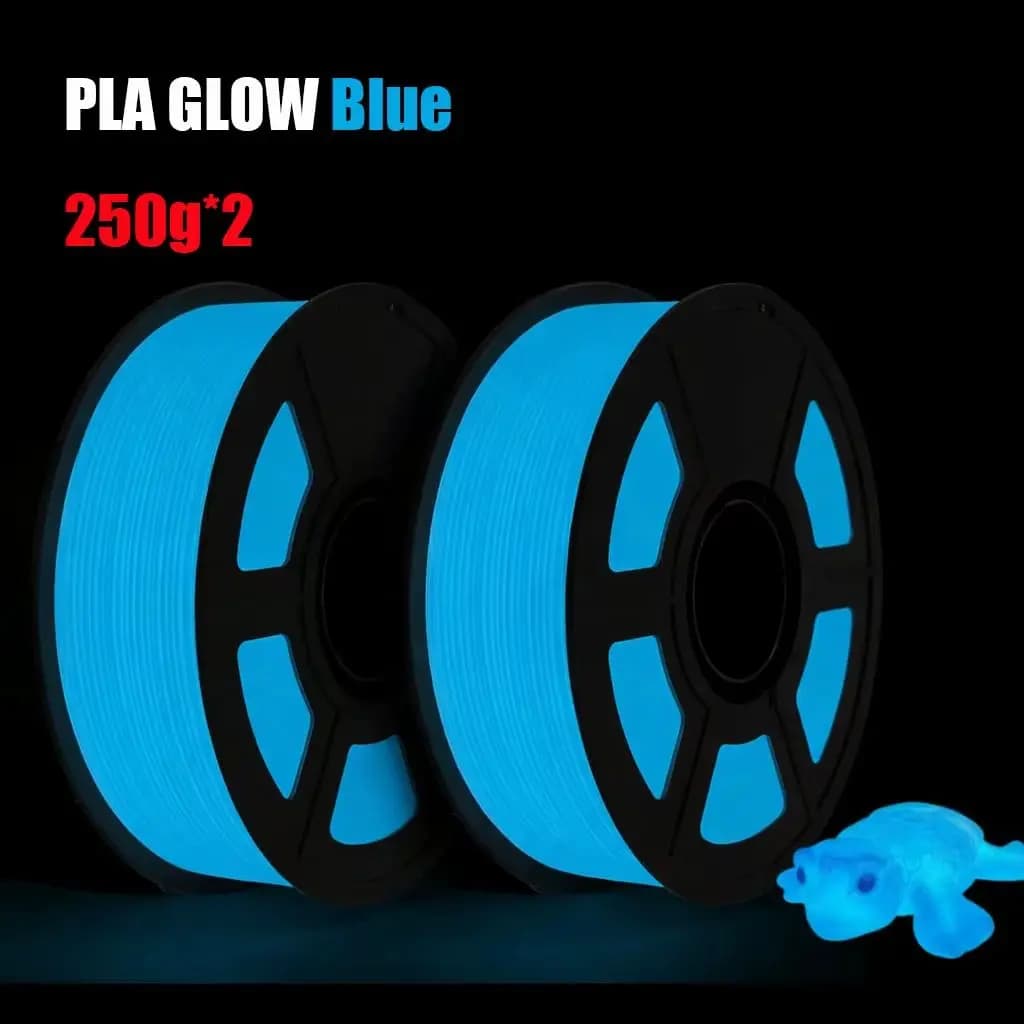 Filament PLA Blue Fosforescent 1.75mm for 3D Printer 500g, Dimensional Accuracy +/- 0.03 for 3D Printing