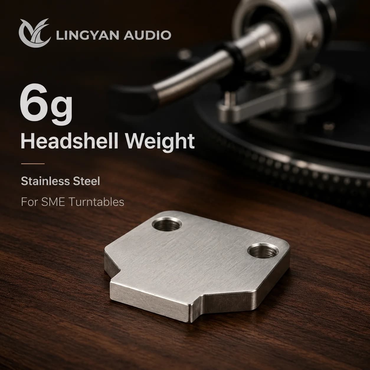 6g Precision Stainless Steel Turntable Cartridge Weight Plate Fit for SME Headshell Balance Fine Tuning Vinyl Accessories
