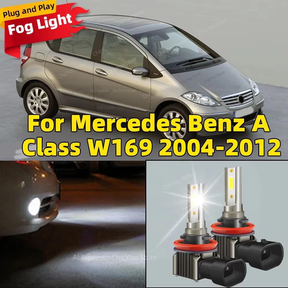 Lampada fendinebbia a LED 6000K 15000LM Lampadine Plug and Play per Mercedes Benz Classe A W169 2004 2005 2006 2007 2008 2009 2010 2011 2012