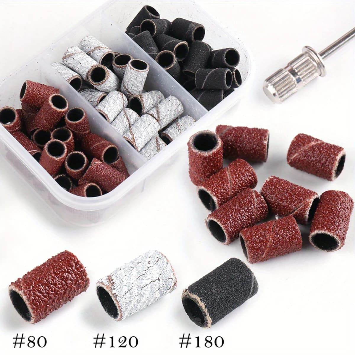 80 # 120 # 180 # Fasce per levigatura per unghie Macchina per unghie elettrica Punte per trapano per unghie Gel UV Dispositivo per rimozione smalto acrilico per strumento accessorio per unghie