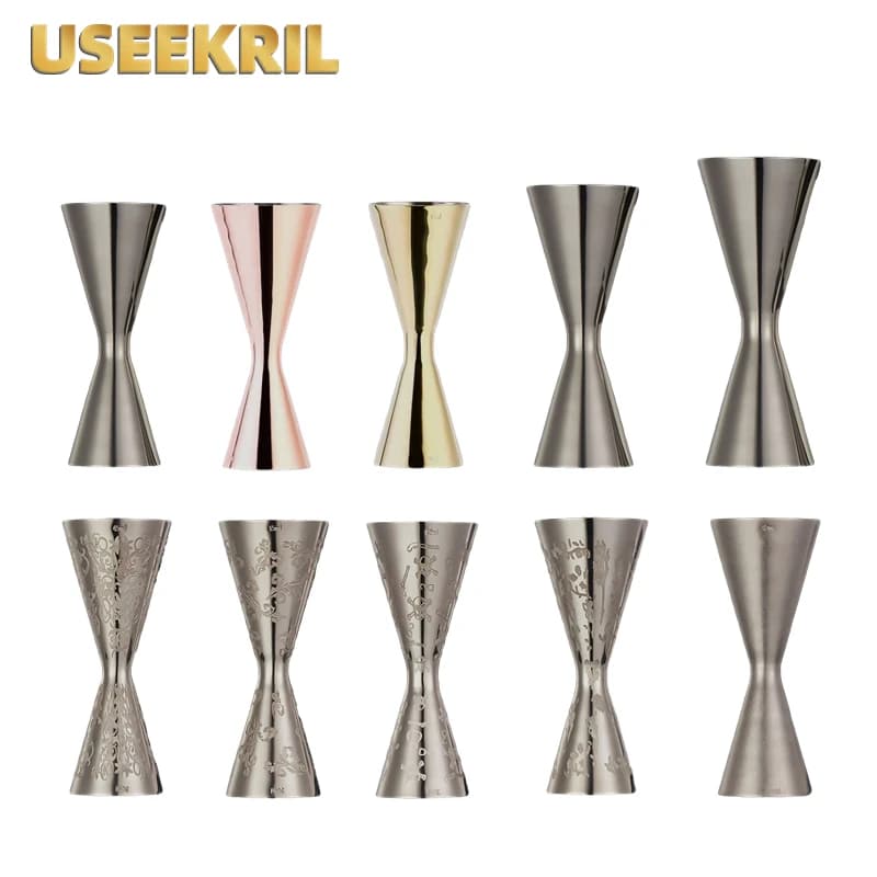 Jigger da cocktail in stile giapponese Misurino per incisione creativa Jiggers da cocktail in acciaio inossidabile Strumenti da bar Accessori da bar