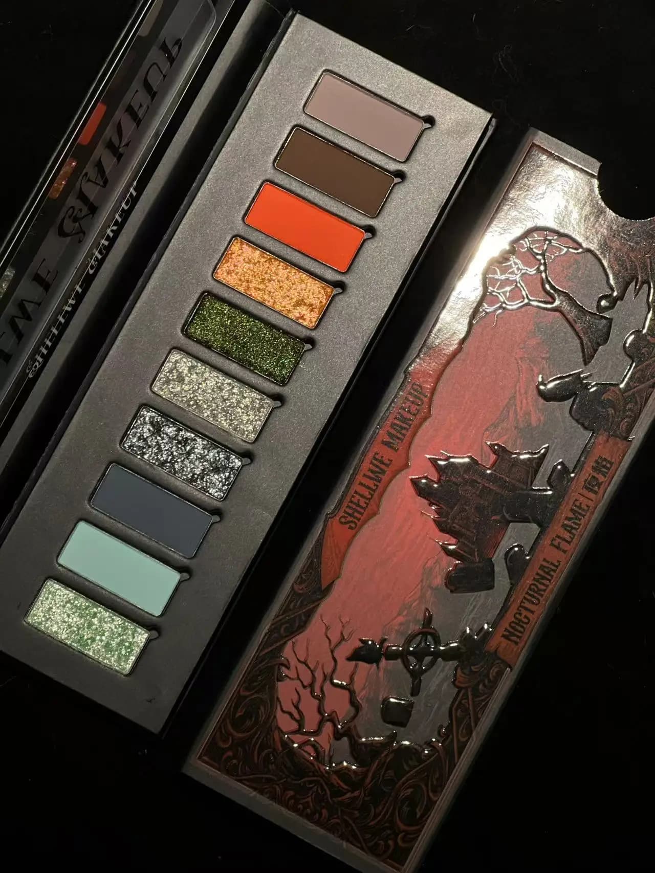 Shellwe Makeup Co-branded Series Nocturnal Flame Night Flame Eyeshadow Disk Chameleon Gothic Eyeshadow