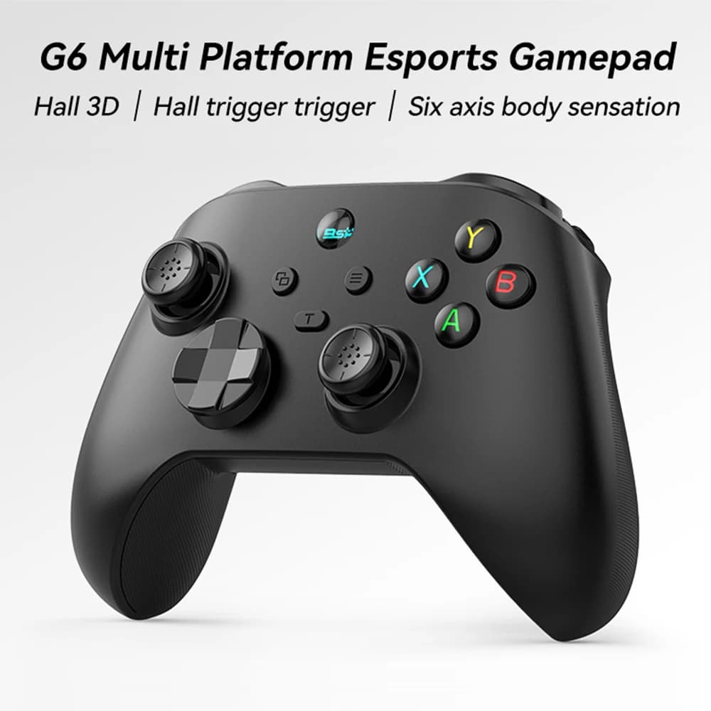 G6 mobile game controller for Switch/iOS/Android/PC, supports media streaming/cloud games, mobile gamepad with Hall effect joystick.