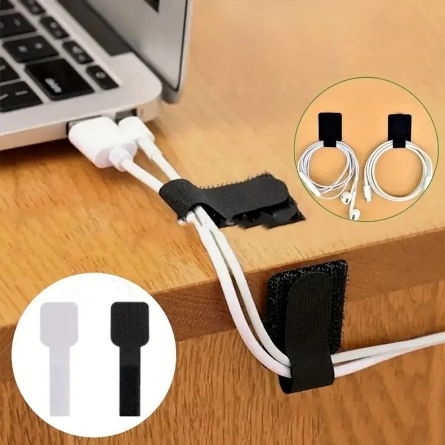 Fascette in nylon autoadesive nere/bianche da 20 pezzi, adatte per il fissaggio di vari fascette, miglioramento dell'efficienza, organizer per cavi