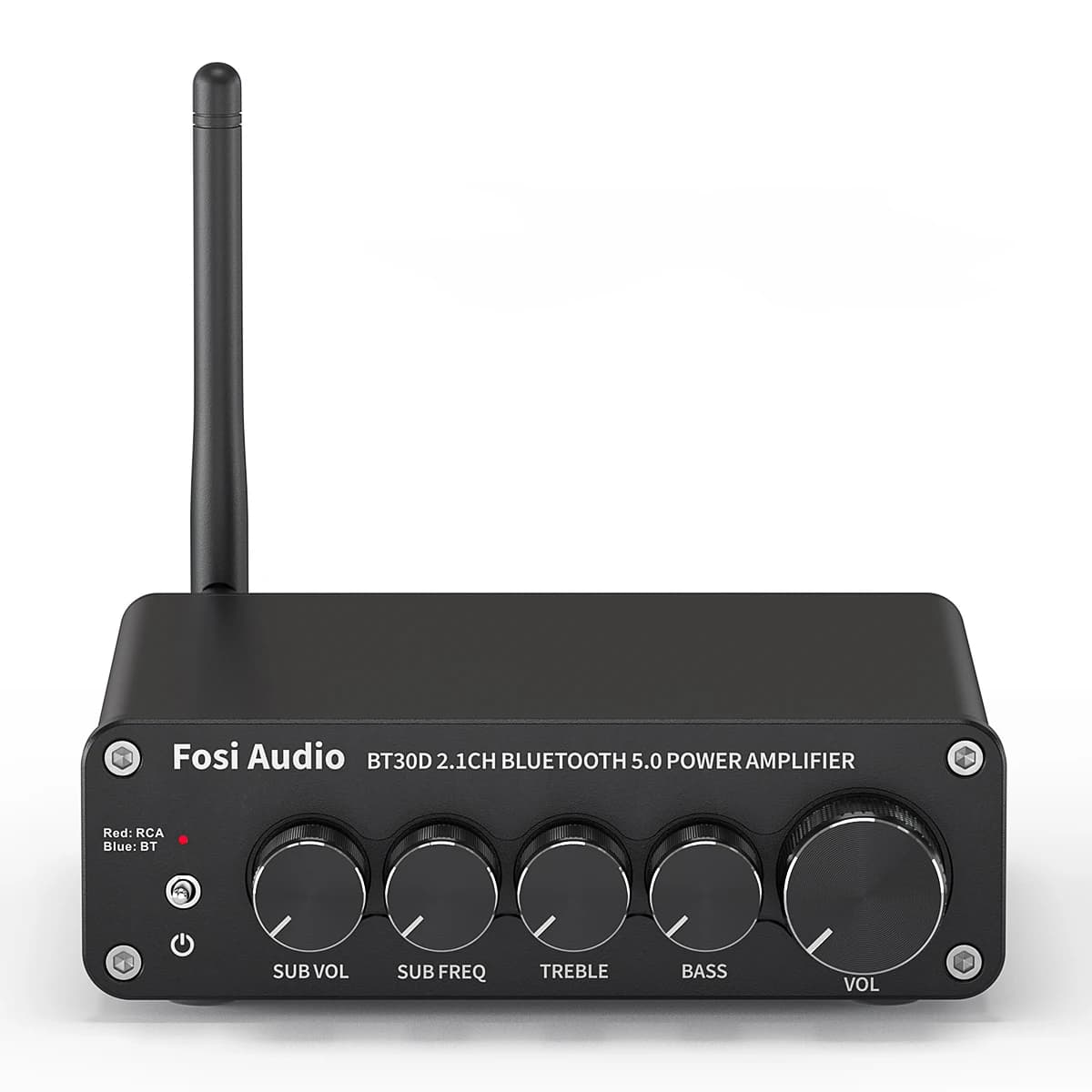 Fosi Audio BT30D Amplificatore di potenza audio Bluetooth Amplificatore di controllo dei bassi e degli alti a 2.1 canali Subwoofer audio 100W + 50W x2
