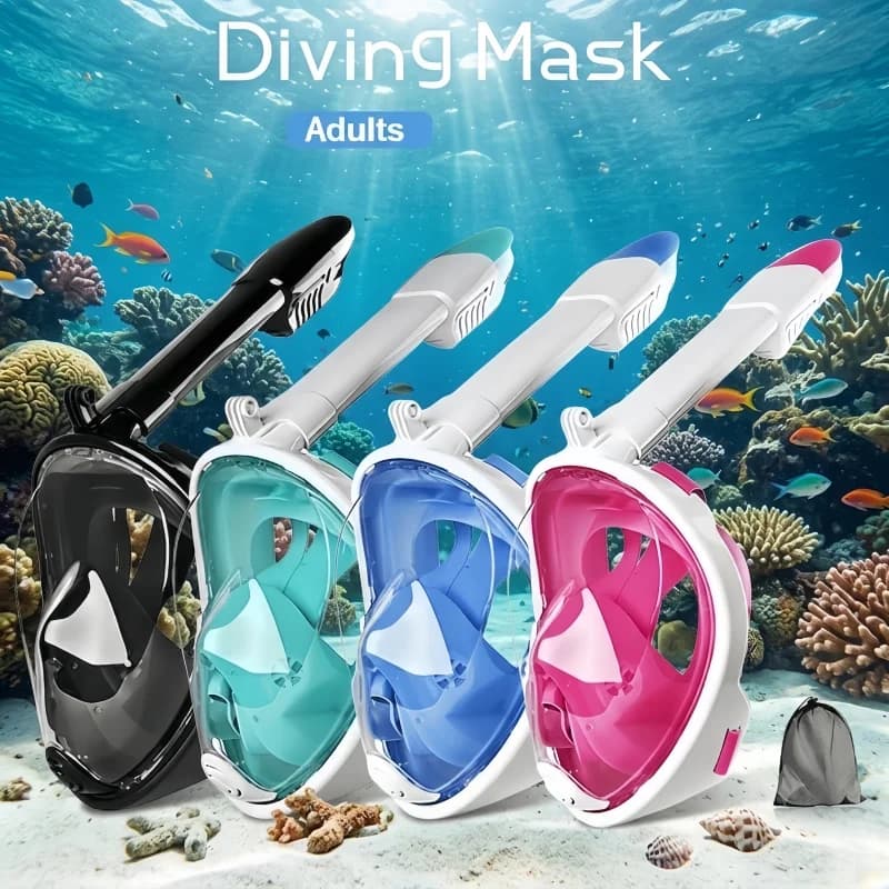 XIAOTREE integral underwater mask with removable camera support (photo camera not included), anti-fog and sealed.