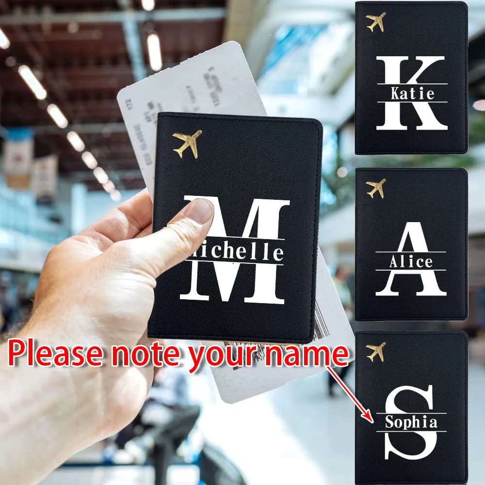 Customizable PU leather travel passport holder with RFID blocking protection, featuring storage for coins and documents