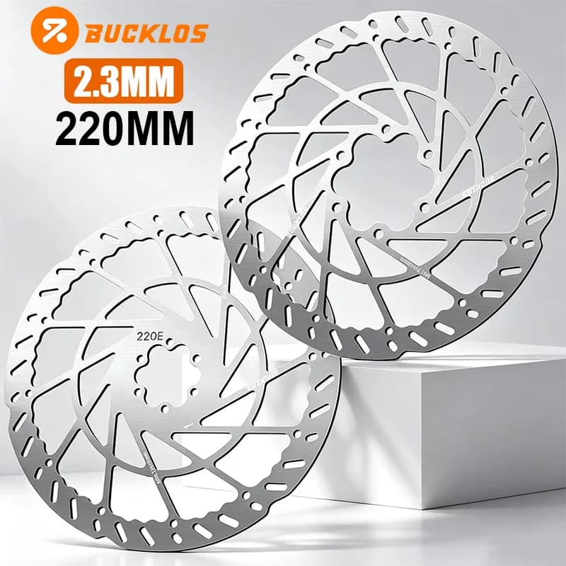BUCKLOS 2.3MM E-Bike Disc Brake Rotor 203mm Stainless Steel Electric Bicycle Brake Rotors 6 Bolts Front Rear MTB Rotor