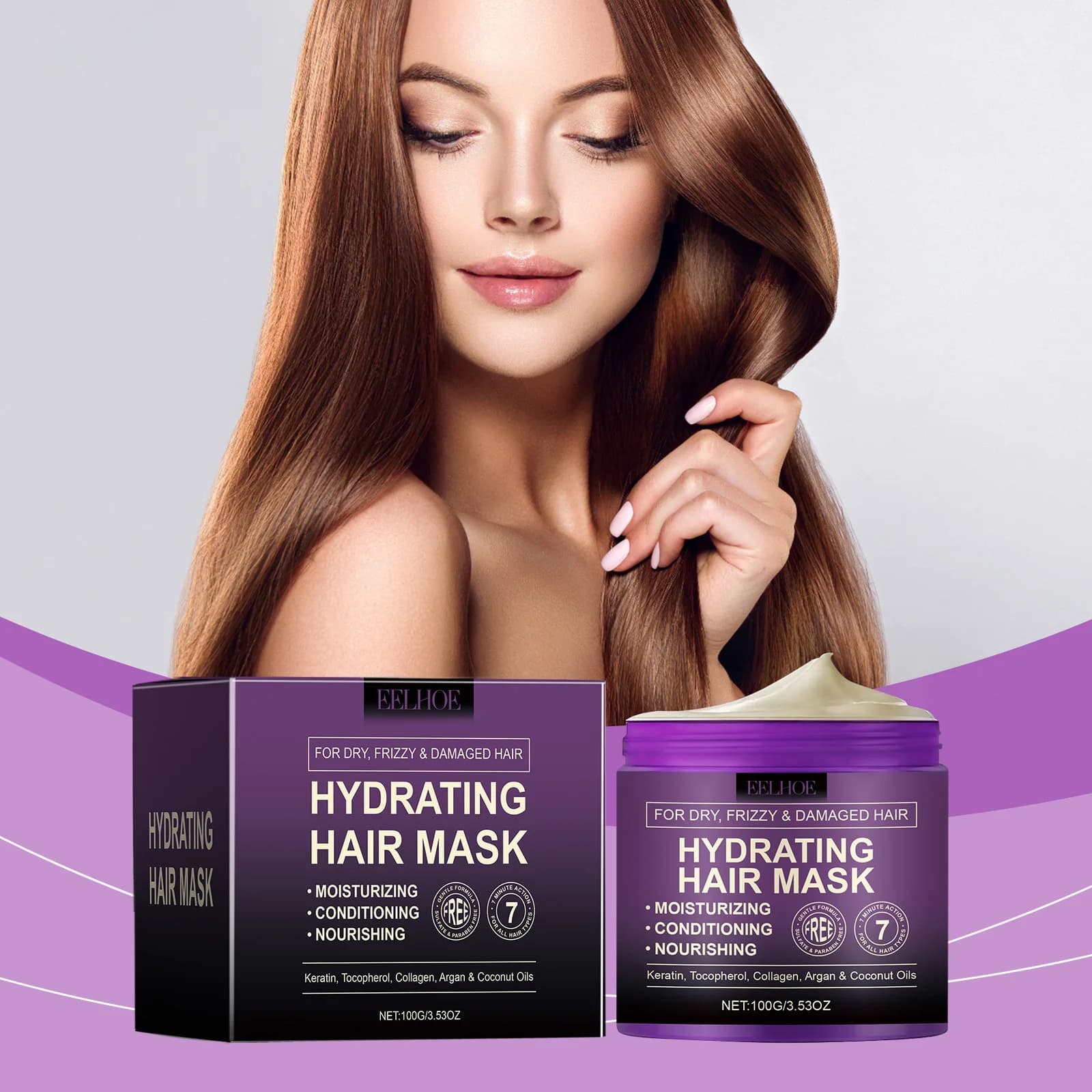 Collagen Hair Mask Repairs Damaged Wires Revive Shine Nutrire Smooth Texture Non Fat Moisturizing Softness Mask for Hair Treatment