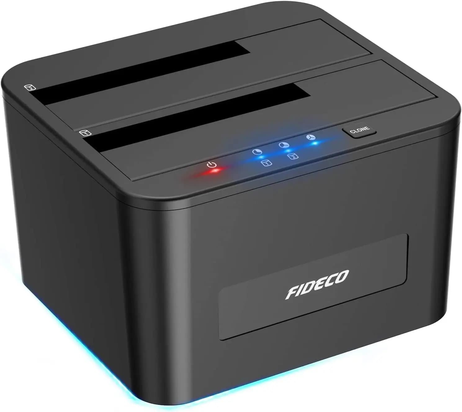 FIDECO Dual Bay Offline Clonazione USB 3.0 5Gbps 2.5 3.5 pollici HDD SSD 1 a 1 Duplicatore SATA ABS Clone Docking station