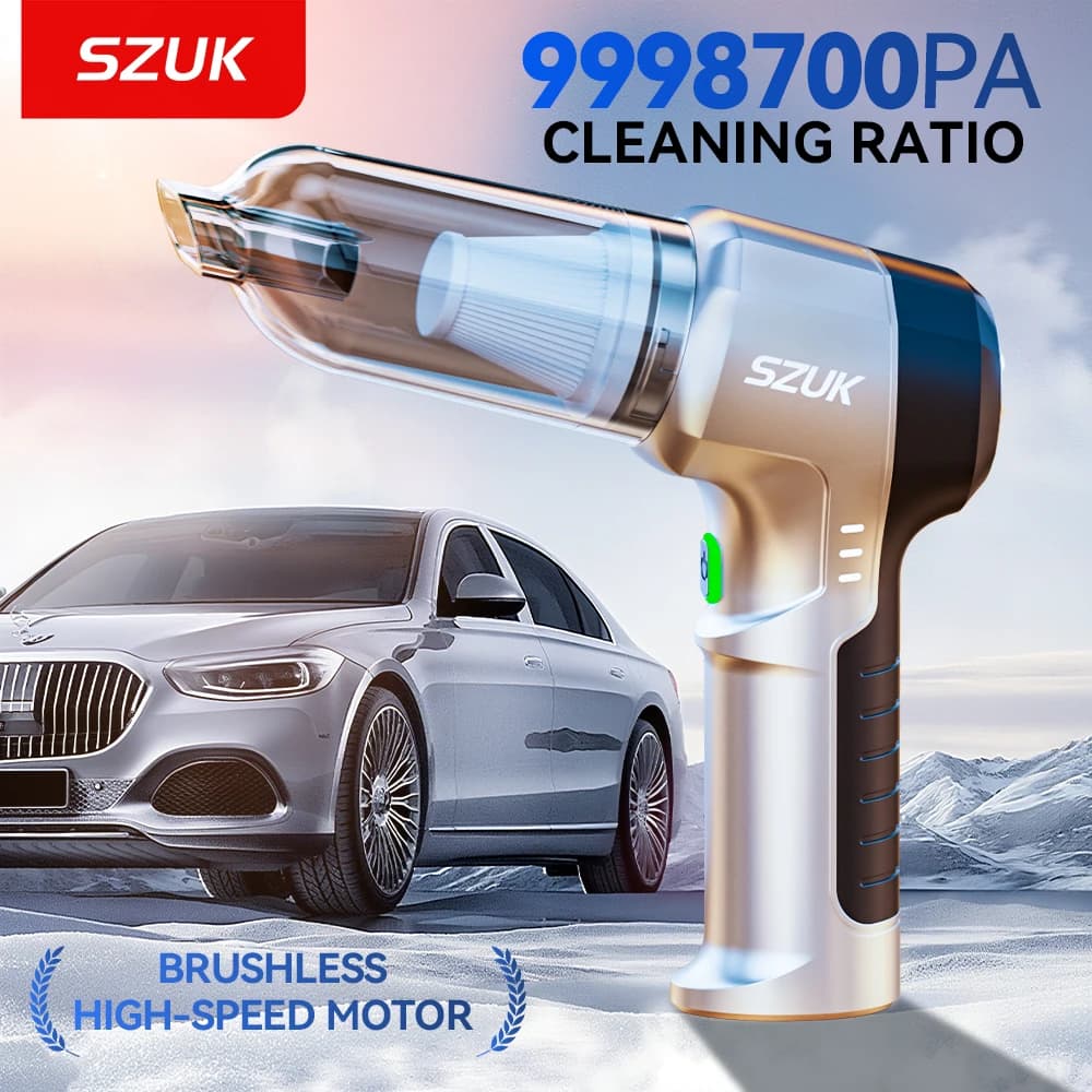 SZUK Mini aspirapolvere per auto Potente aspirapolvere portatile portatile Macchina per la pulizia a forte aspirazione Pulitore wireless a mano per auto