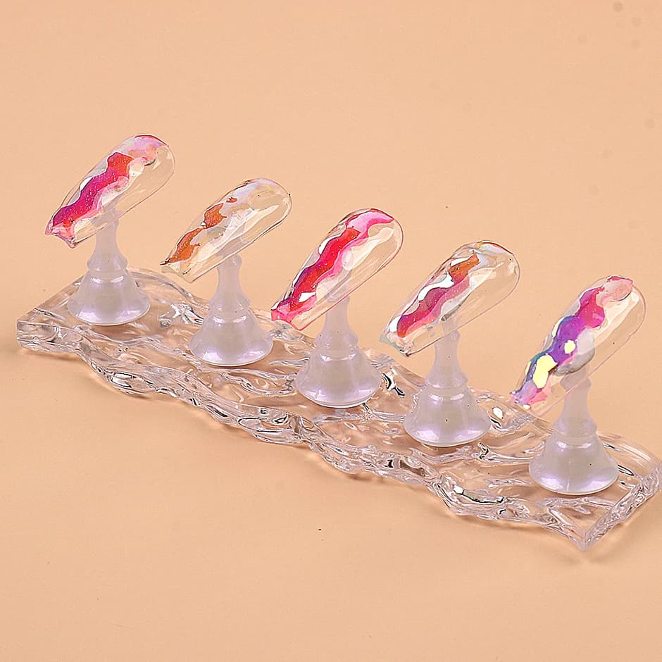 Aurora Ice Cube Chess Borad Magnetic Nail Holder Practice Display Acrylic Showing Shelves Nail Manicure Stand Presentation LYS41