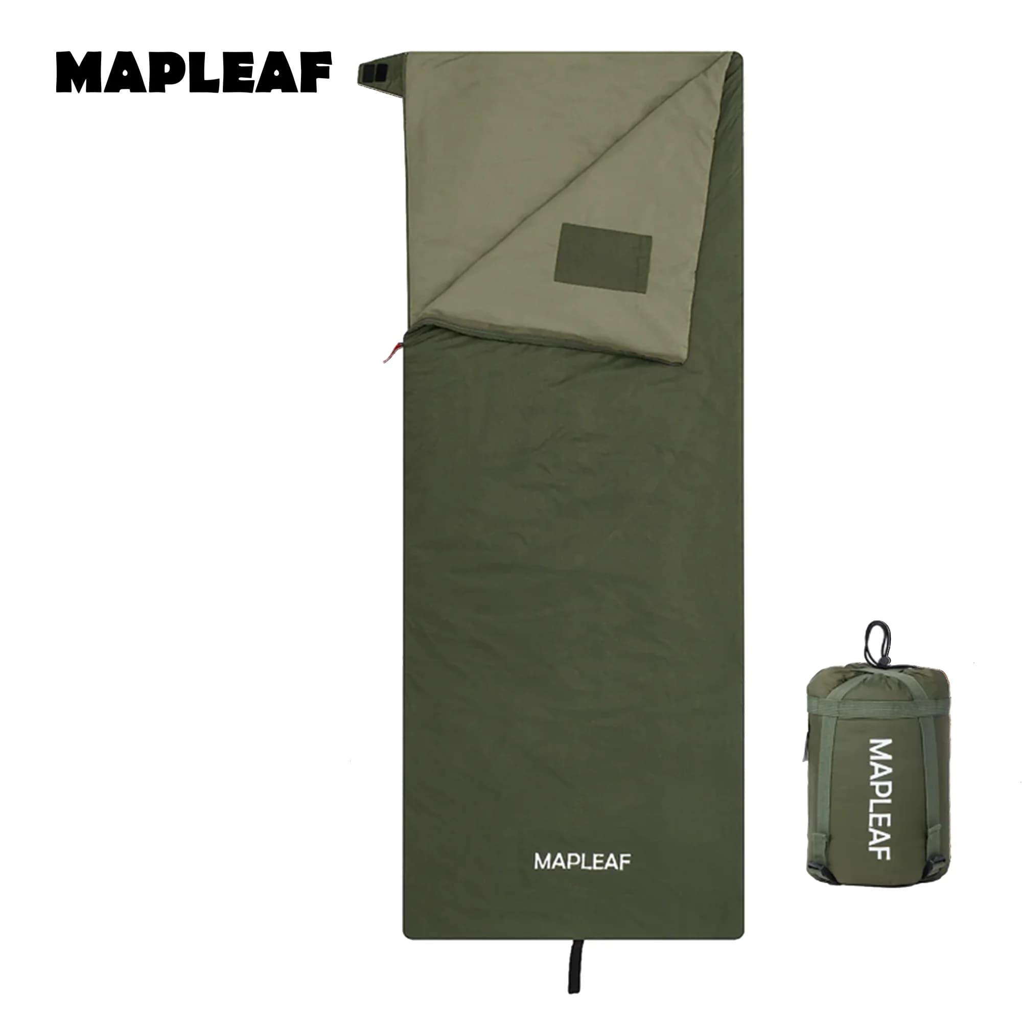 Mapleaf Sacco a pelo impermeabile portatile impliquibile in foglia d'acero, sacco a compressione leggero e compatto, sacco a pelo da campeggio, escursionismo