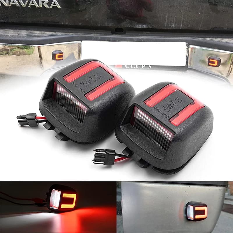 Per Nissan Navara D40 Titan Xterra Armada Frontier per Suzuki Equator 2 pezzi bianco + rosso LED numero lampade luci targa a LED