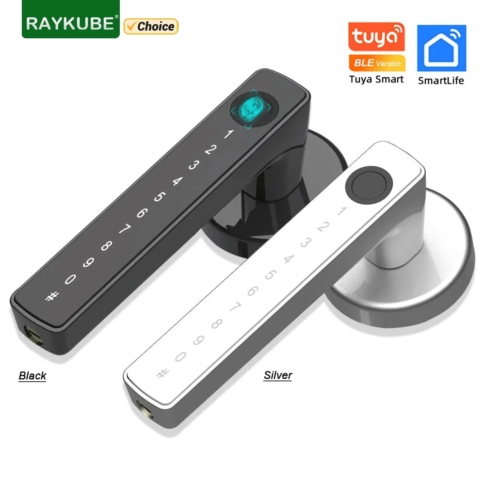 RAYKUBE M5 Tuya BLE serratura per impronte digitali serratura elettronica digitale con Password/chiave/scheda IC/Smartlife/sblocco APP Tuya