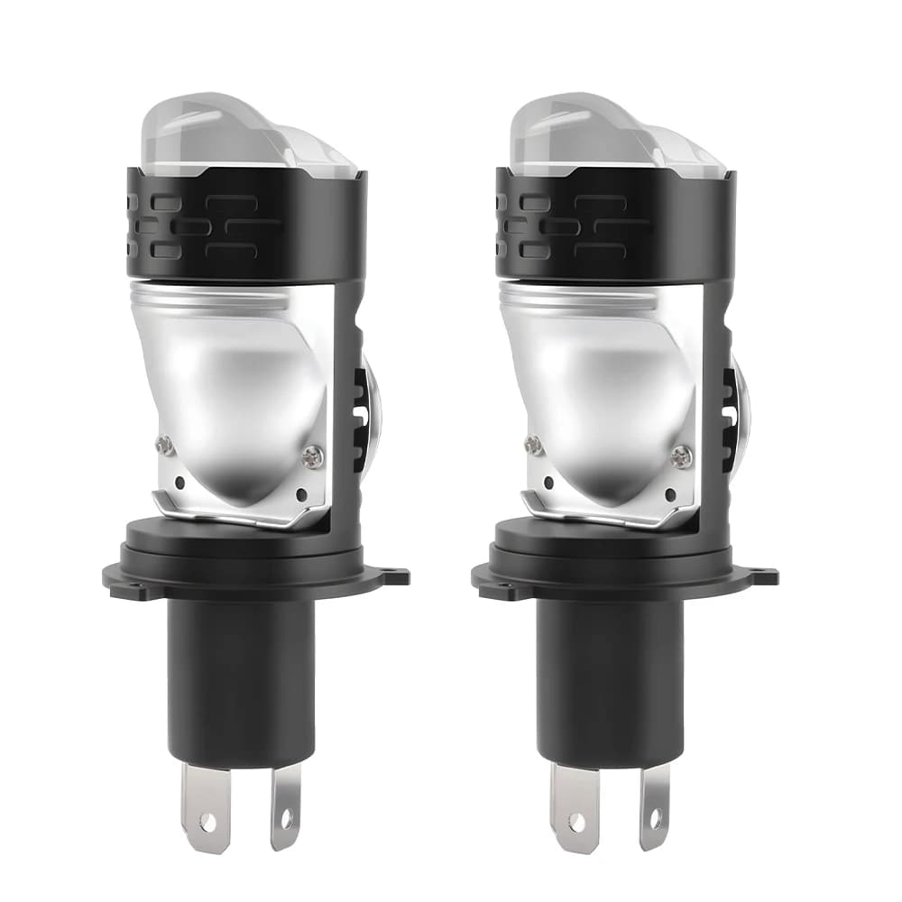 Lente Proiettore Mini H4 Bi LED, Lampadine LED per Fari Auto 20000LM 100W CANBUS H4, Luce Alta e Bassa Turbo, Lampadina Auto Moto 12V