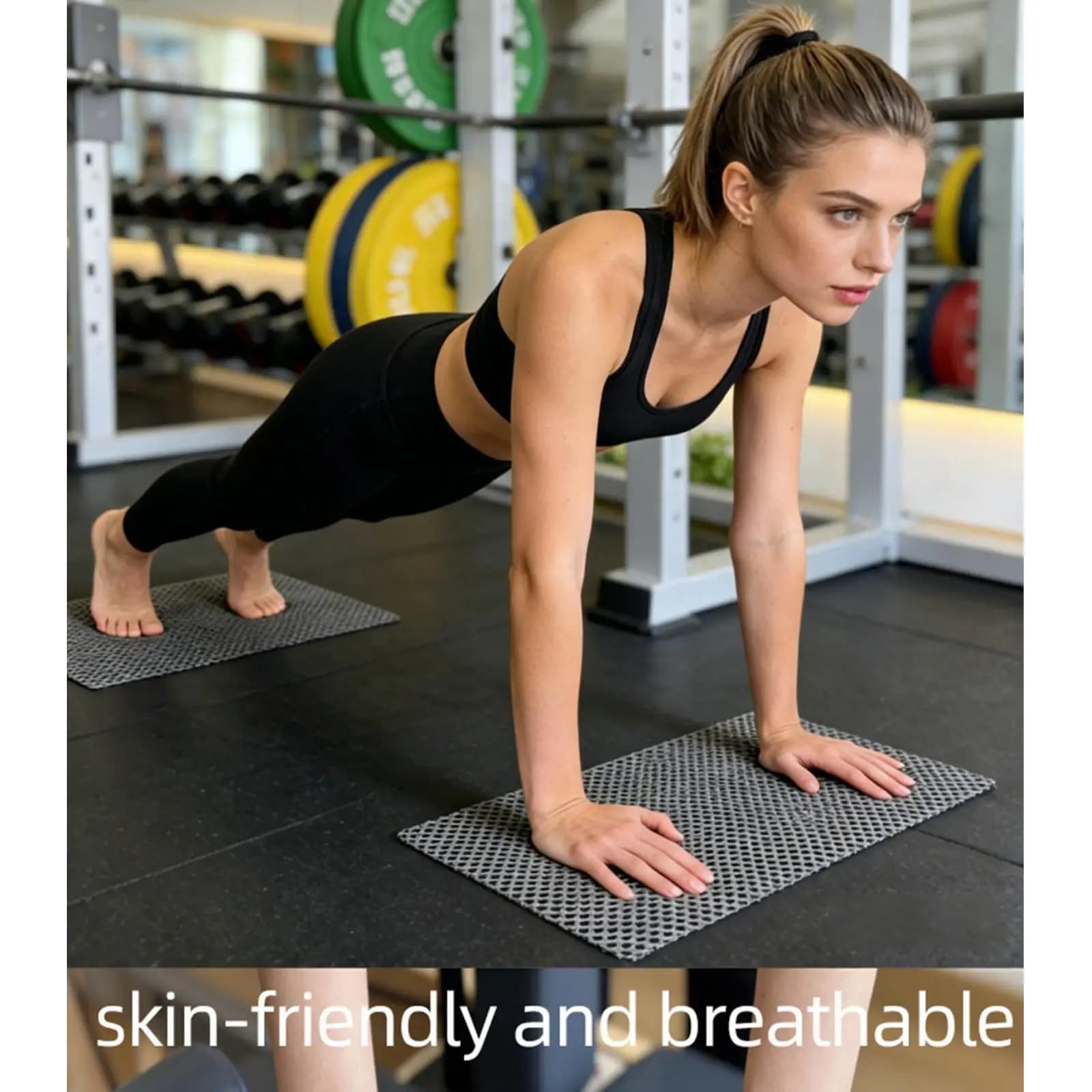 Set di 2 Tappetini Antiscivolo per Pilates, Pad in PVC Stabile e Adesivo per Letto Reformer, Esercizi Yoga, Attrezzatura da Palestra Domestica