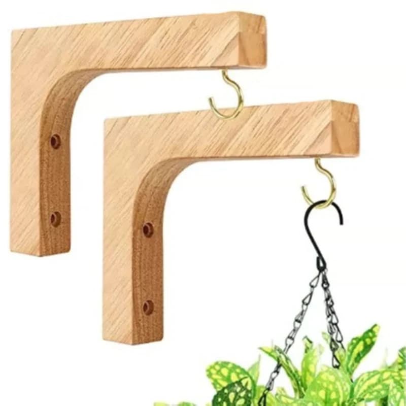 1/2Pcs Natural Wood Wall Plant Hangers Hanging Flower Pot Hook Nordic Flower Bracket for Lanterns Wind Chimes Balcony Home Decor