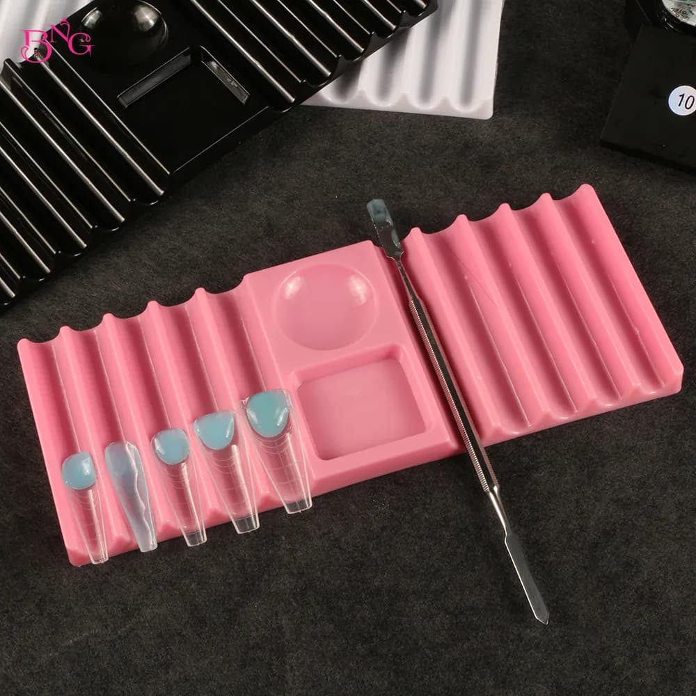 Double BNG Support in Plastic for Nail Art Brushes and Tools, Nail Brushes Door, Nail Extension Model Container