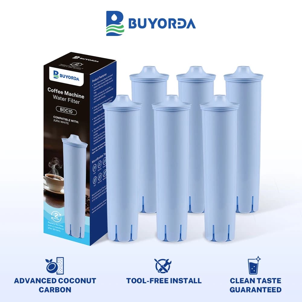 Sostituzione del filtro dell'acqua per macchina da caffè Buyorda compatibile con Jura Blue 67007 71311 71312 Jura Espresso Impressa F8 F7 Confezione da 6