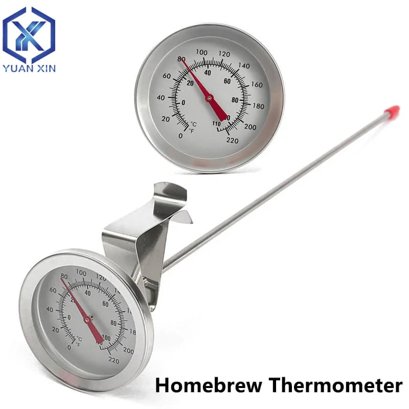 Termometro per birra fatta in casa 0-220 ℃ / Termometro con sonda per utensili da birra in acciaio inossidabile 304 da 12 pollici