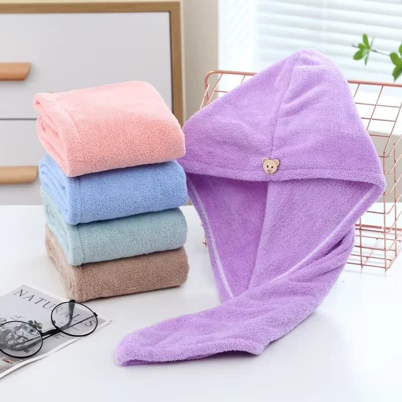 Women's Long Hair Towel Fast Drying Hair Towel Soft Microfiber Towel Women's Bathroom Hats Drying Lady Turbante Head