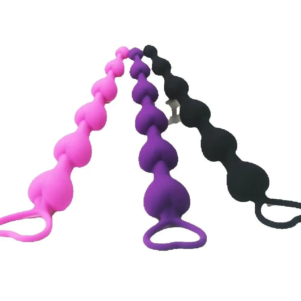 Perline a forma di cuore Morbido Plug anale Giocattoli ano Grandi palline anali Silicone G-Spot Stimolante Butt Plug Giocattoli adulti del sesso Coppia sexy
