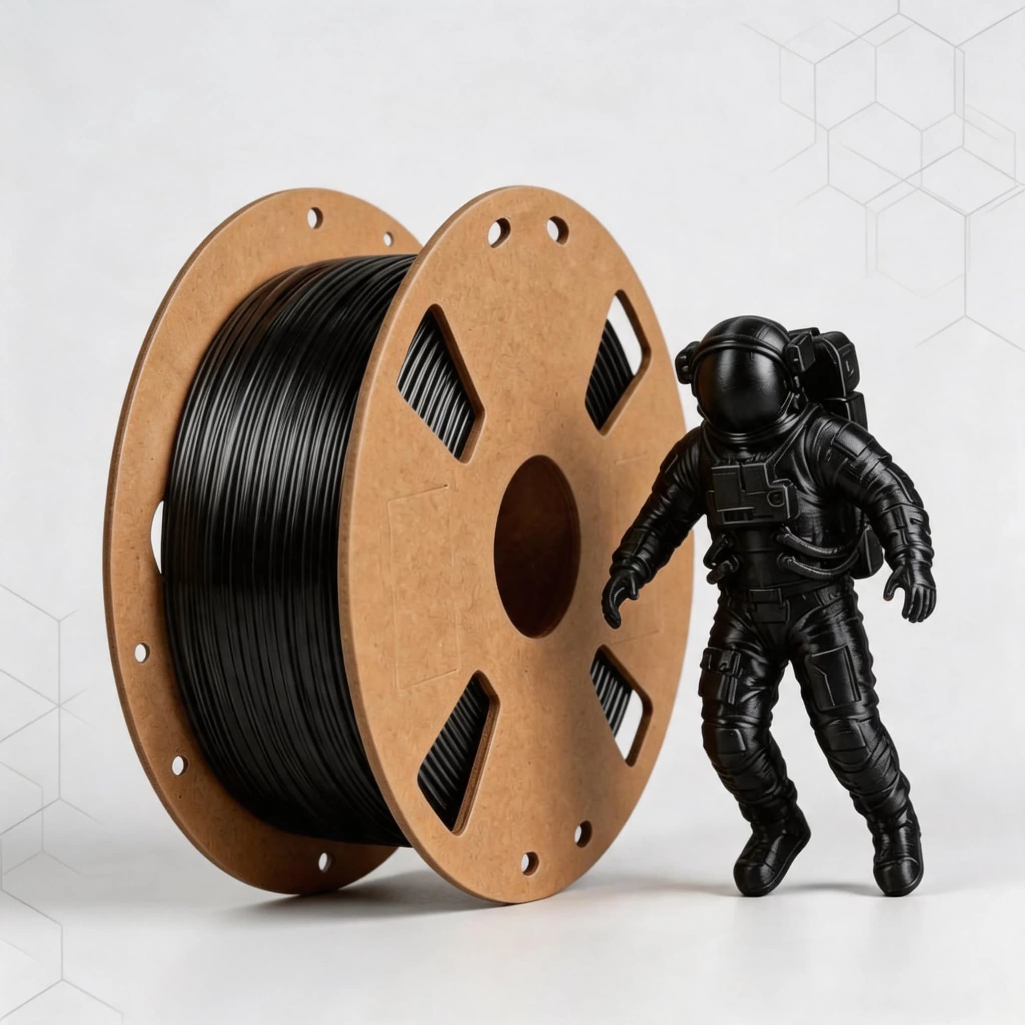 Upgraded PLA+ 2.0 3D Printer Filament 1.75mm Black 1KG Spool Tougher Stronger Neatly Wound for High-Quality Print Projects