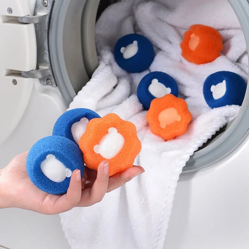 Laundry Balls Pet Hair Cleaning Ball for Washing Machine Reusable Plush Sponge Collector Removes Cat Fur Dog Fur From Clothes
