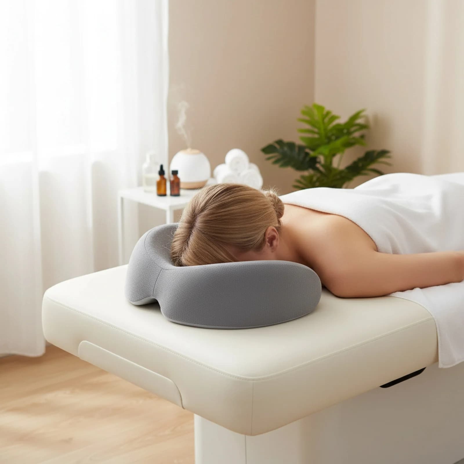 Ergonomic Memory Foam Face Down Pillow Breathable Head Rest Support Pillow Massage Face Rest Cushion for Beauty Salon SPA