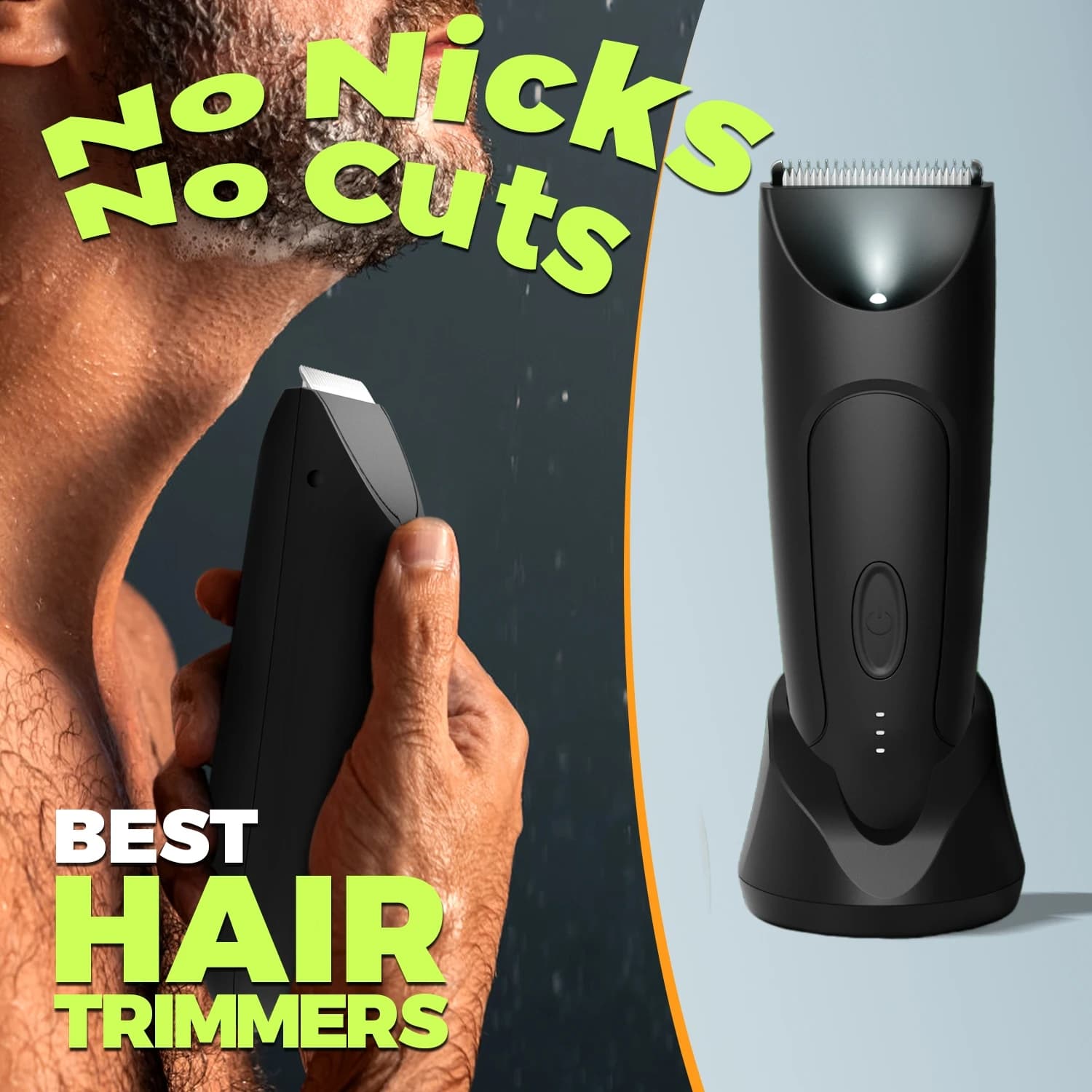 Electric Shaver for Male Body, Trimmer for Inguine and Palle, Electric Shaver for Body, Arm and Barba, Waterproof, USB Rechargeable