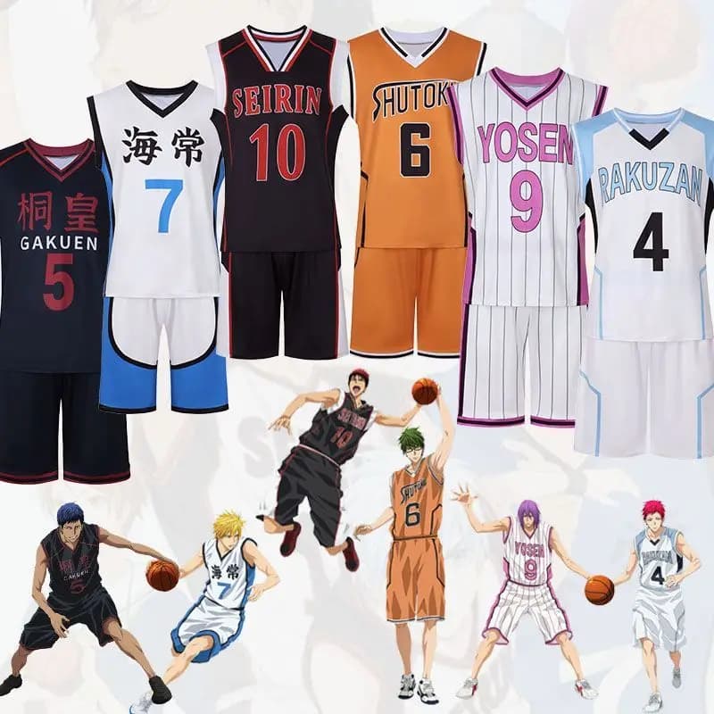 Kuroko no Basket Jersey Set Anime Uniforme da basket per Touou Rakuzan Kaijo Seirin Teiko Shintaro Costume Cosplay Abbigliamento sportivo