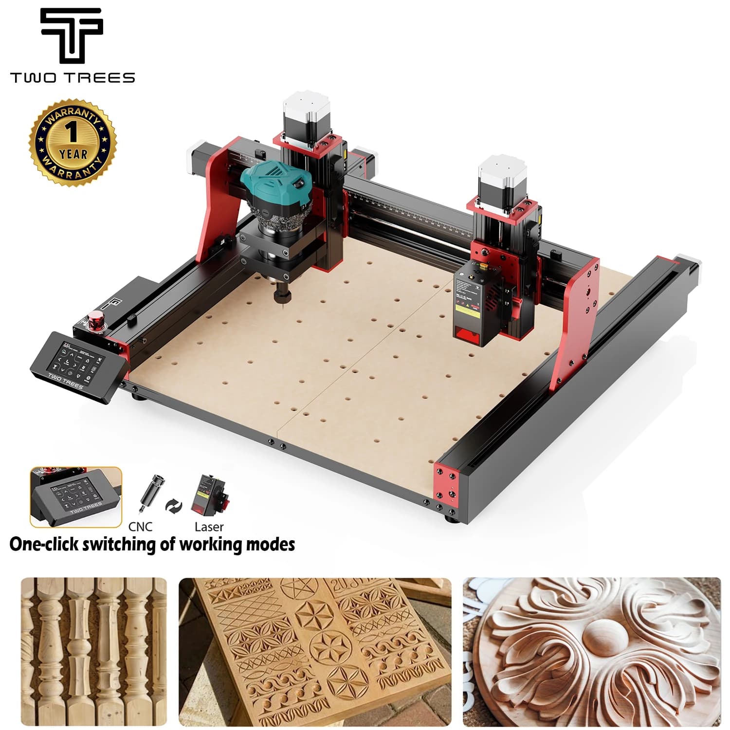 TWOTREES TTC450 Pro CNC Machine 4-axis metal cutting machine for CNC router machine and laser engraving Wood cutting GRBL control