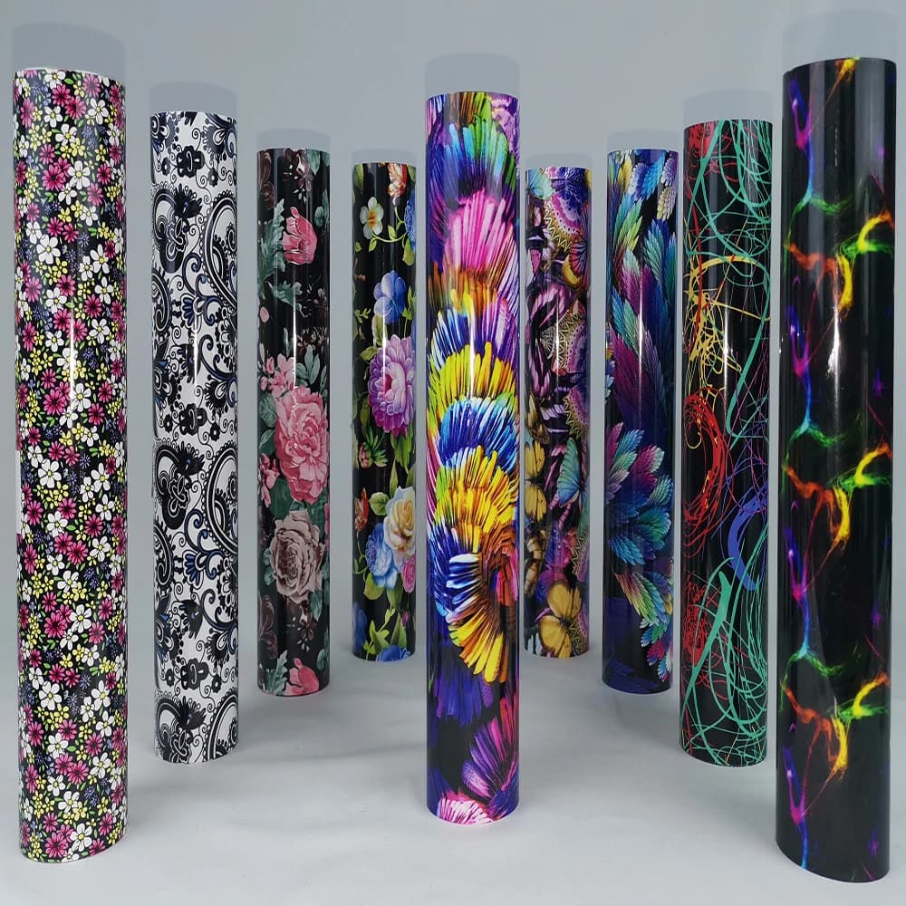 CHEONET HTV --- Beautiful Heat Transfer Vinyl Flower Pattern Press Machine DIY Design For Cutter Easy To Cut & Weed
