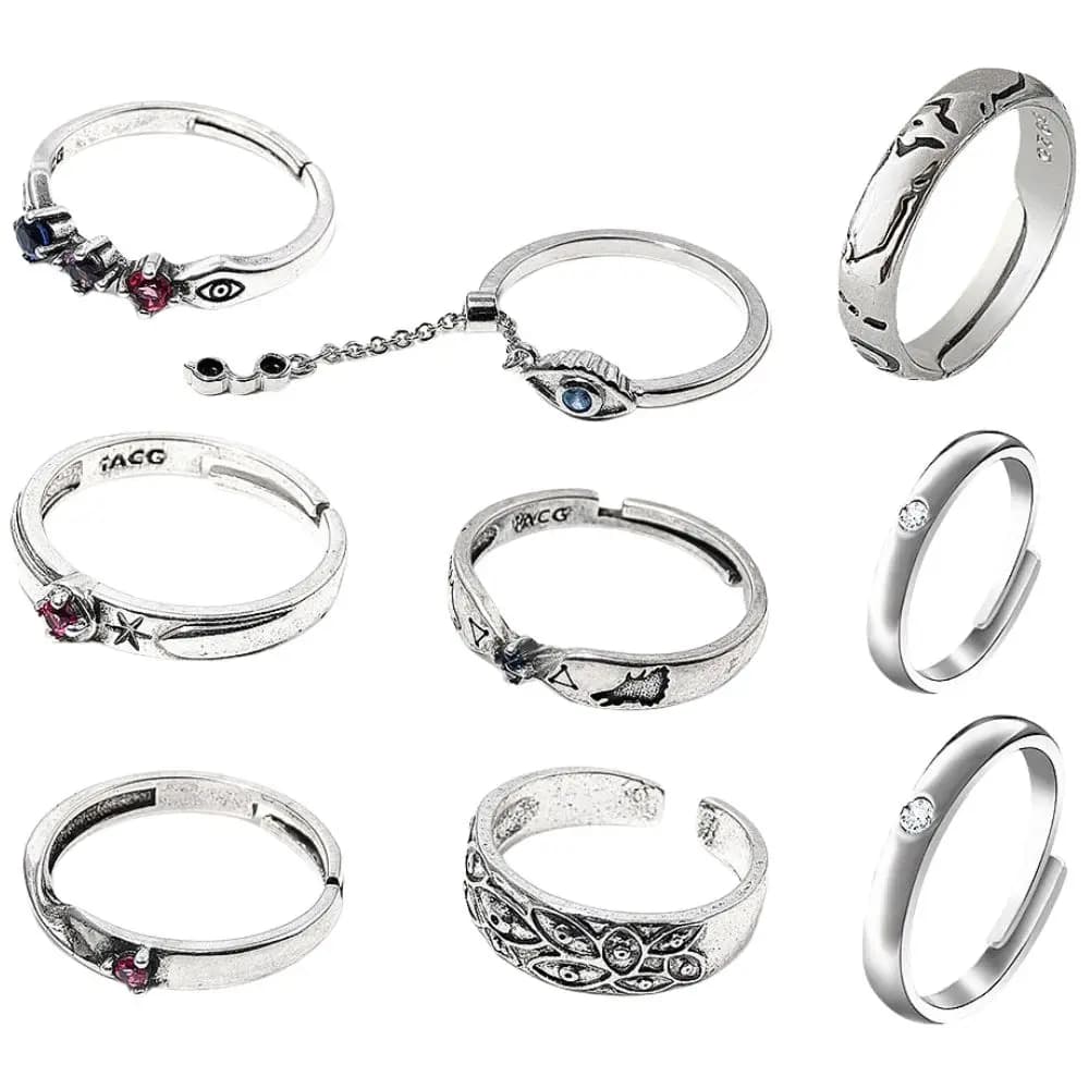 Anime JJK Rings Yuta Okkotsu Cosplay Men Women Couple Lover Rings Metal Adjustable Rings Unisex Jewelry Gift Accessories