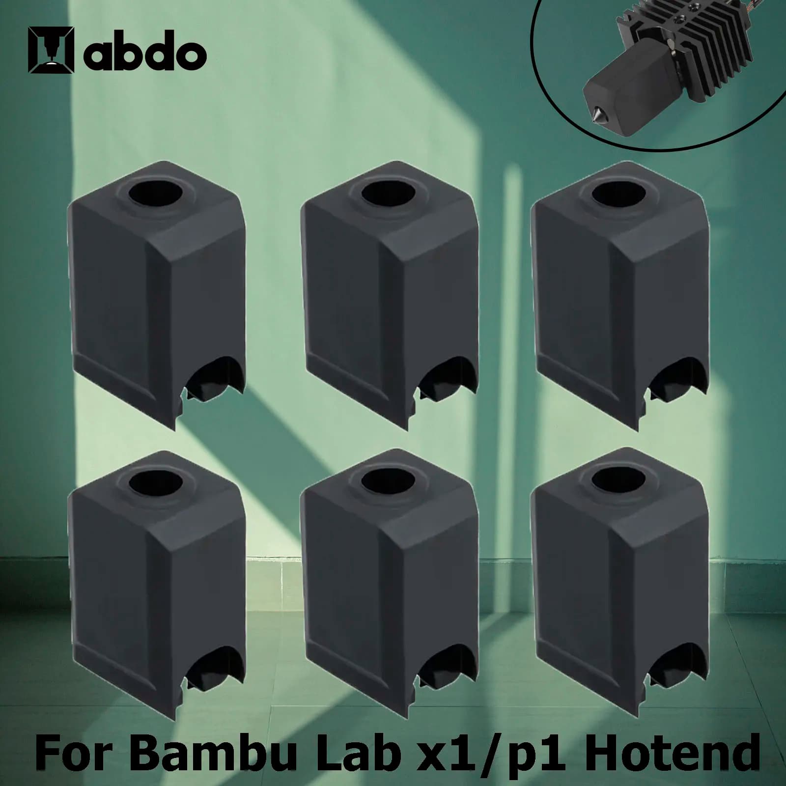 Silicone Socks for Bambu Lab X1 X1C P1P P1S 3D Printer Hotend Extruder Protective Cover Heater Lock Black Silicone Sleeve Cover